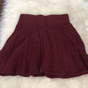 burgundy sweater material skirt SUPER cute